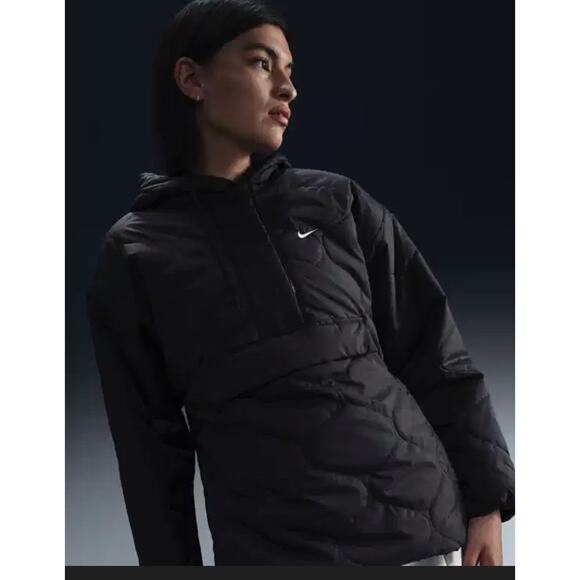 Nike Sportswear Essential Women's Quilted Anorak Jacket FZ7364-010 Size S - Picture 2 of 5